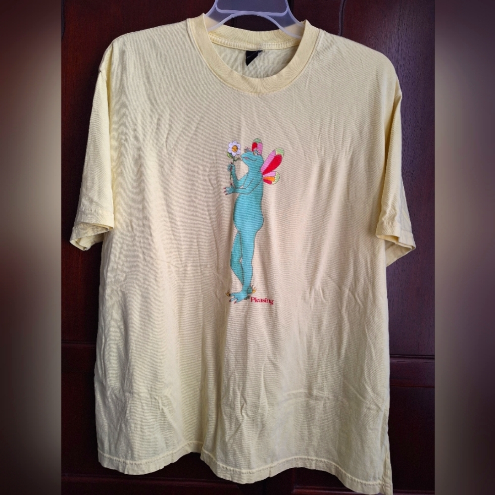 HARRY STYLES "Pleasing" 100% t-shirt in pale yellow size XL